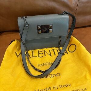 Valentino Gray Leather Crossbody Bag